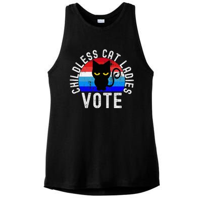 Childless Cat Ladies Vote Funny 2024 Ladies PosiCharge Tri-Blend Wicking Tank