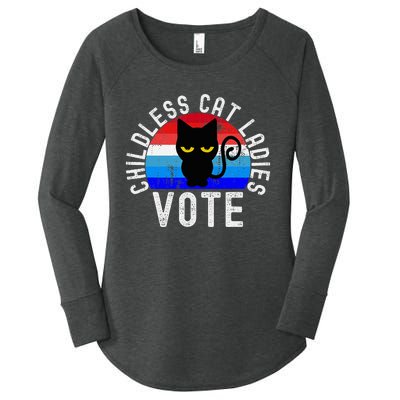 Childless Cat Ladies Vote Funny 2024 Women's Perfect Tri Tunic Long Sleeve Shirt