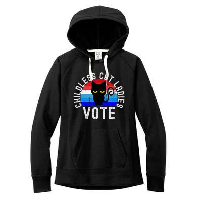 Childless Cat Ladies Vote Funny 2024 Women's Fleece Hoodie