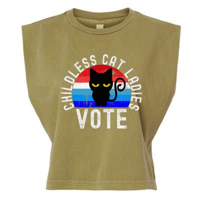 Childless Cat Ladies Vote Funny 2024 Garment-Dyed Women's Muscle Tee