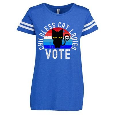 Childless Cat Ladies Vote Funny 2024 Enza Ladies Jersey Football T-Shirt