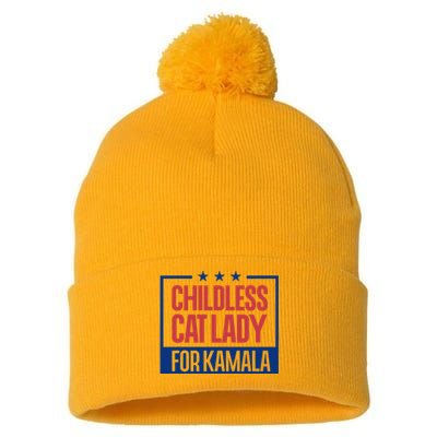 Childless Cat Lady Voting Election 2024 Usa Pom Pom 12in Knit Beanie