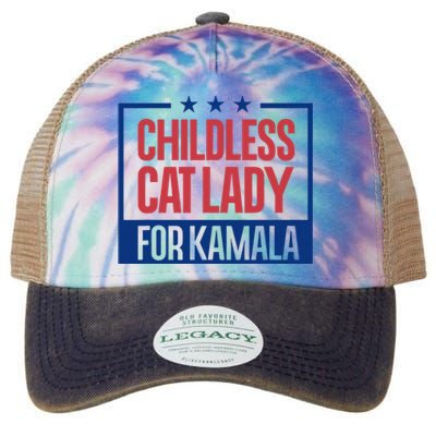 Childless Cat Lady Voting Election 2024 Usa Legacy Tie Dye Trucker Hat