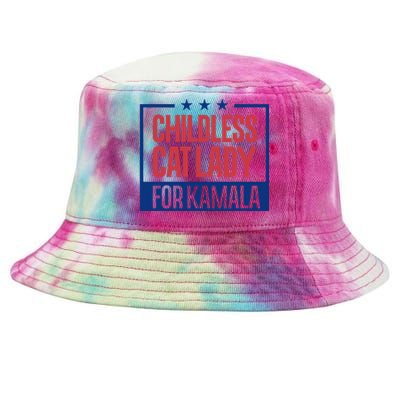 Childless Cat Lady Voting Election 2024 Usa Tie-Dyed Bucket Hat