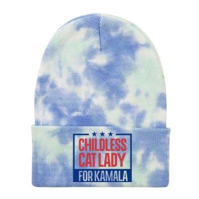 Childless Cat Lady Voting Election 2024 Usa Tie Dye 12in Knit Beanie