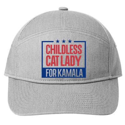 Childless Cat Lady Voting Election 2024 Usa 7-Panel Snapback Hat