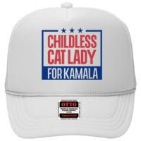 Childless Cat Lady Voting Election 2024 Usa High Crown Mesh Back Trucker Hat