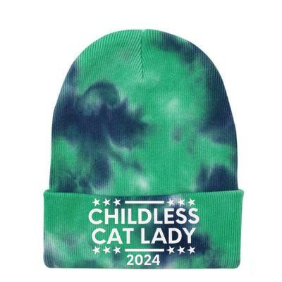 Childless Cat Lady 2024 Tie Dye 12in Knit Beanie