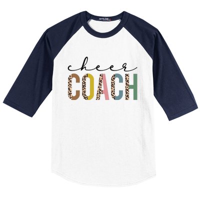 Cheer Coach Leopard Cheerleading Props Cute Cheer For Coach Baseball Sleeve Shirt