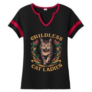 Childless Cat Ladies 2024 Cat Lady Voting For Kamala Harris 2024 Ladies Halftime Notch Neck Tee