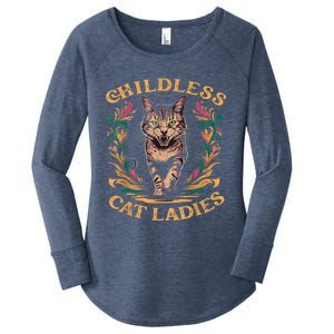 Childless Cat Ladies 2024 Cat Lady Voting For Kamala Harris 2024 Women's Perfect Tri Tunic Long Sleeve Shirt