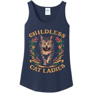 Childless Cat Ladies 2024 Cat Lady Voting For Kamala Harris 2024 Ladies Essential Tank