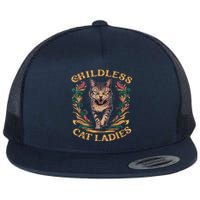 Childless Cat Ladies 2024 Cat Lady Voting For Kamala Harris 2024 Flat Bill Trucker Hat