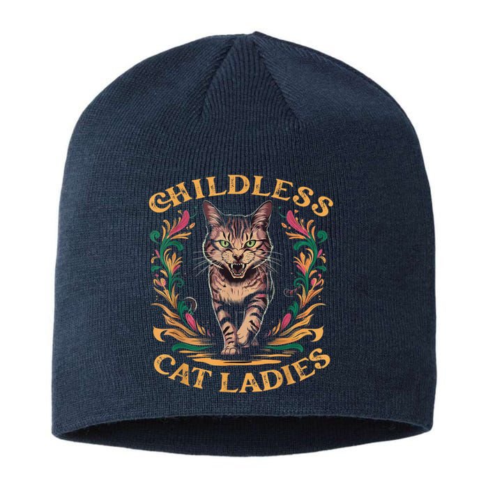 Childless Cat Ladies 2024 Cat Lady Voting For Kamala Harris 2024 Sustainable Beanie