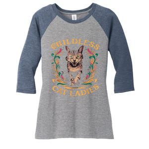 Childless Cat Ladies 2024 Cat Lady Voting For Kamala Harris 2024 Women's Tri-Blend 3/4-Sleeve Raglan Shirt