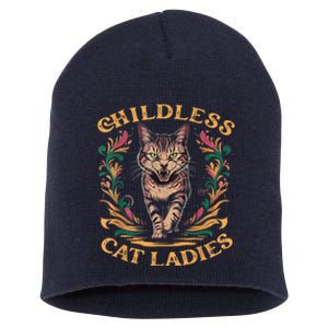 Childless Cat Ladies 2024 Cat Lady Voting For Kamala Harris 2024 Short Acrylic Beanie