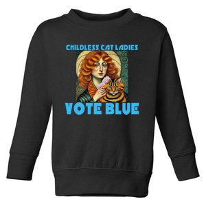 Childless Cat Ladies Vote Blue Gift Toddler Sweatshirt