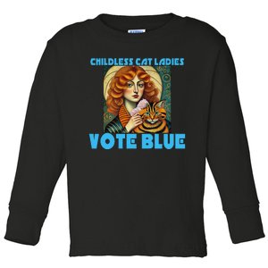 Childless Cat Ladies Vote Blue Gift Toddler Long Sleeve Shirt