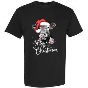 Christmas Cow LightUp Decoration for Farming Enthusiasts Garment-Dyed Heavyweight T-Shirt