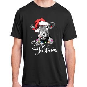 Christmas Cow LightUp Decoration for Farming Enthusiasts Adult ChromaSoft Performance T-Shirt