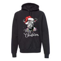 Christmas Cow LightUp Decoration for Farming Enthusiasts Premium Hoodie