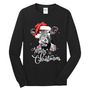 Christmas Cow LightUp Decoration for Farming Enthusiasts Tall Long Sleeve T-Shirt