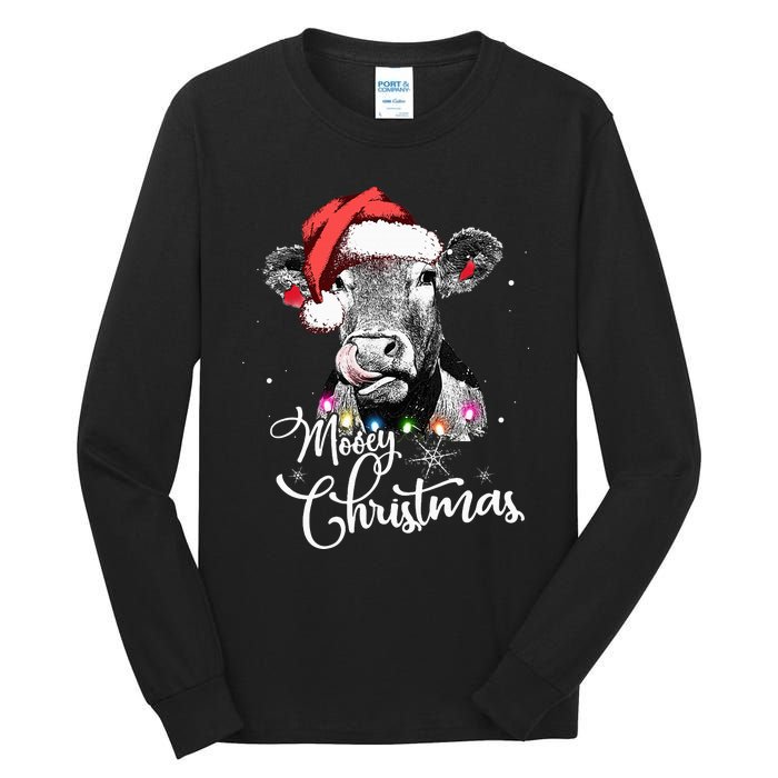 Christmas Cow LightUp Decoration for Farming Enthusiasts Tall Long Sleeve T-Shirt