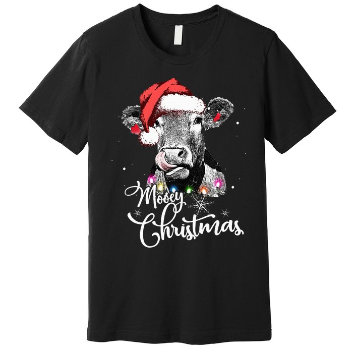 Christmas Cow LightUp Decoration for Farming Enthusiasts Premium T-Shirt