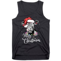 Christmas Cow LightUp Decoration for Farming Enthusiasts Tank Top