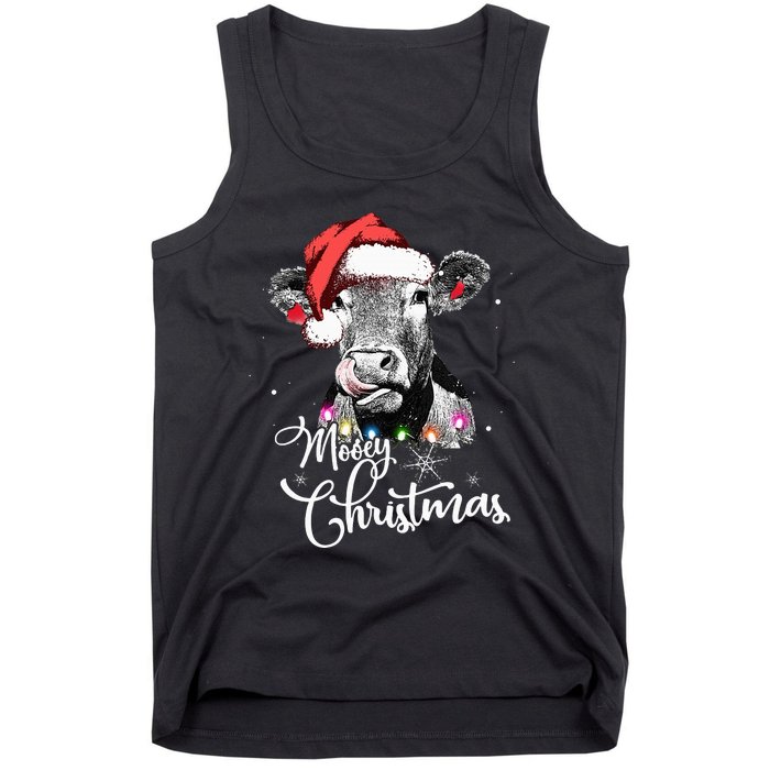 Christmas Cow LightUp Decoration for Farming Enthusiasts Tank Top