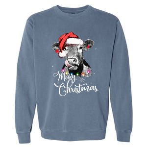 Christmas Cow LightUp Decoration for Farming Enthusiasts Garment-Dyed Sweatshirt