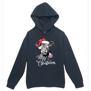 Christmas Cow LightUp Decoration for Farming Enthusiasts Urban Pullover Hoodie