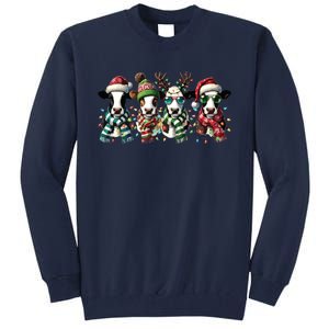 Cow Christmas Lights Western Christmas Mooey Christmas Tall Sweatshirt