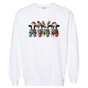 Cow Christmas Lights Western Christmas Mooey Christmas Garment-Dyed Sweatshirt