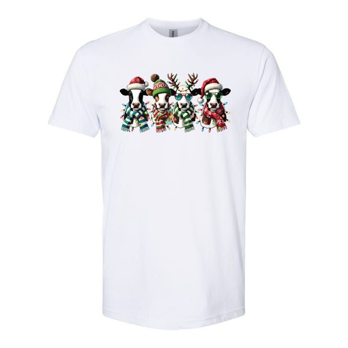 Cow Christmas Lights Western Christmas Mooey Christmas Softstyle CVC T-Shirt