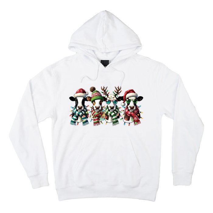 Cow Christmas Lights Western Christmas Mooey Christmas Hoodie