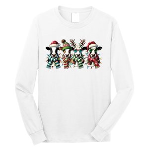 Cow Christmas Lights Western Christmas Mooey Christmas Long Sleeve Shirt