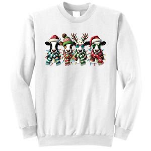 Cow Christmas Lights Western Christmas Mooey Christmas Sweatshirt