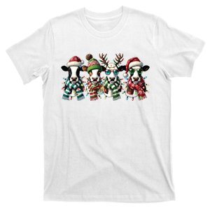 Cow Christmas Lights Western Christmas Mooey Christmas T-Shirt