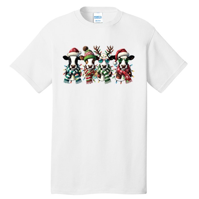 Cow Christmas Lights Western Christmas Mooey Christmas Tall T-Shirt