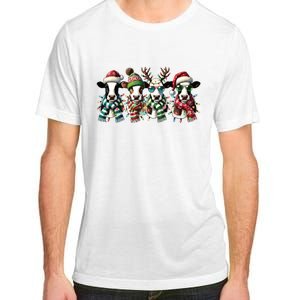 Cow Christmas Lights Western Christmas Mooey Christmas Adult ChromaSoft Performance T-Shirt