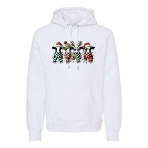 Cow Christmas Lights Western Christmas Mooey Christmas Premium Hoodie