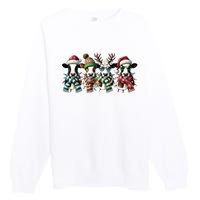 Cow Christmas Lights Western Christmas Mooey Christmas Premium Crewneck Sweatshirt