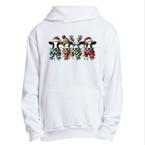 Cow Christmas Lights Western Christmas Mooey Christmas Urban Pullover Hoodie