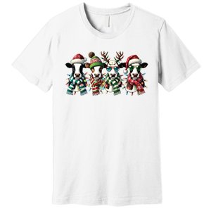 Cow Christmas Lights Western Christmas Mooey Christmas Premium T-Shirt