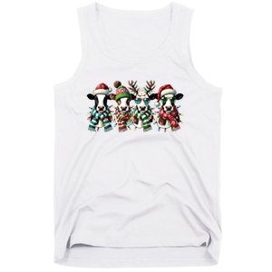 Cow Christmas Lights Western Christmas Mooey Christmas Tank Top