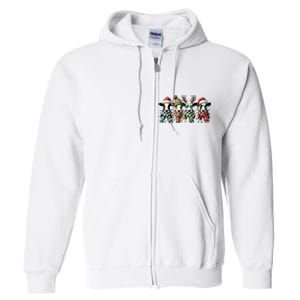 Cow Christmas Lights Western Christmas Mooey Christmas Full Zip Hoodie