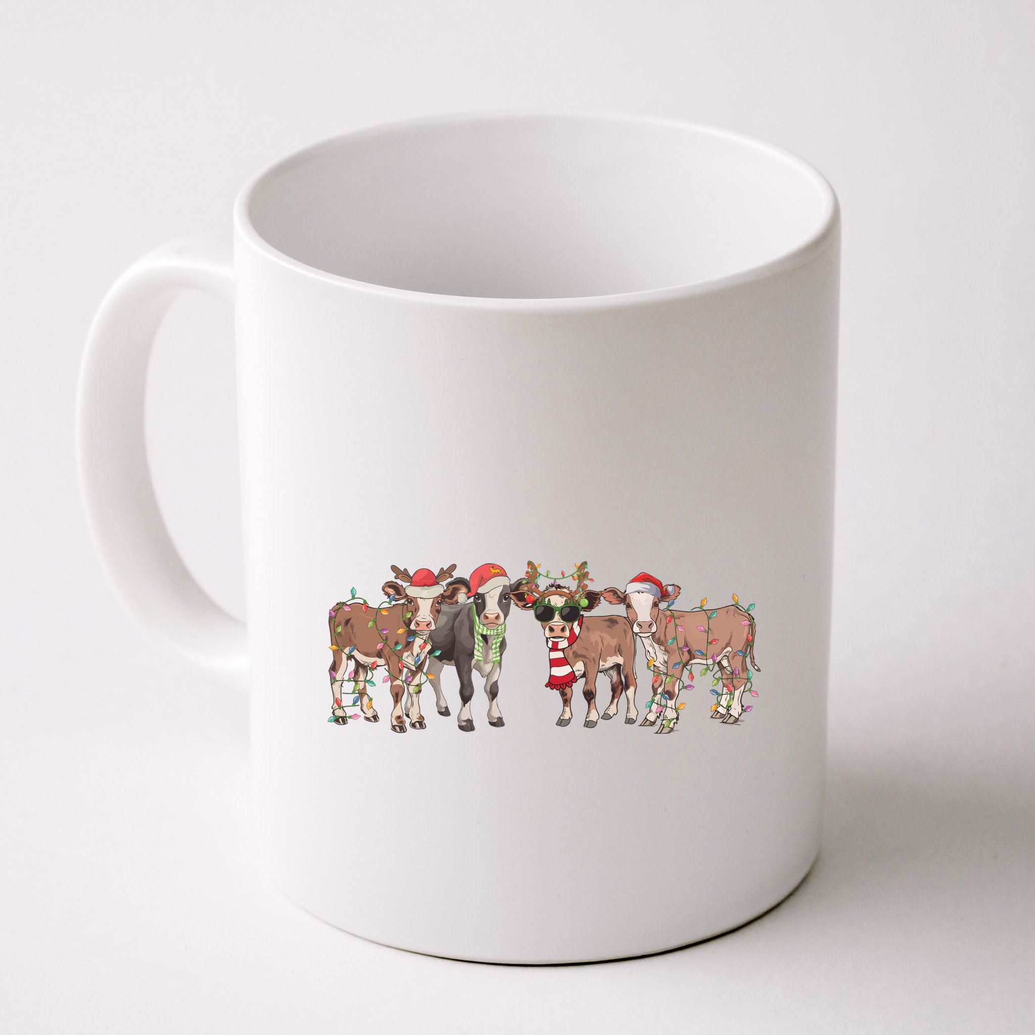 Cow Christmas Light Mooey Christmas Farm Animal Mug