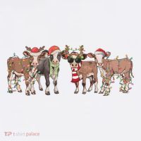 Cow Christmas Light Mooey Christmas Farm Animal Baby Bodysuit