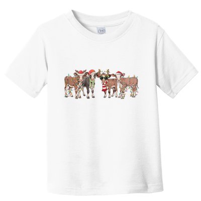 Cow Christmas Light Mooey Christmas Farm Animal Toddler T-Shirt